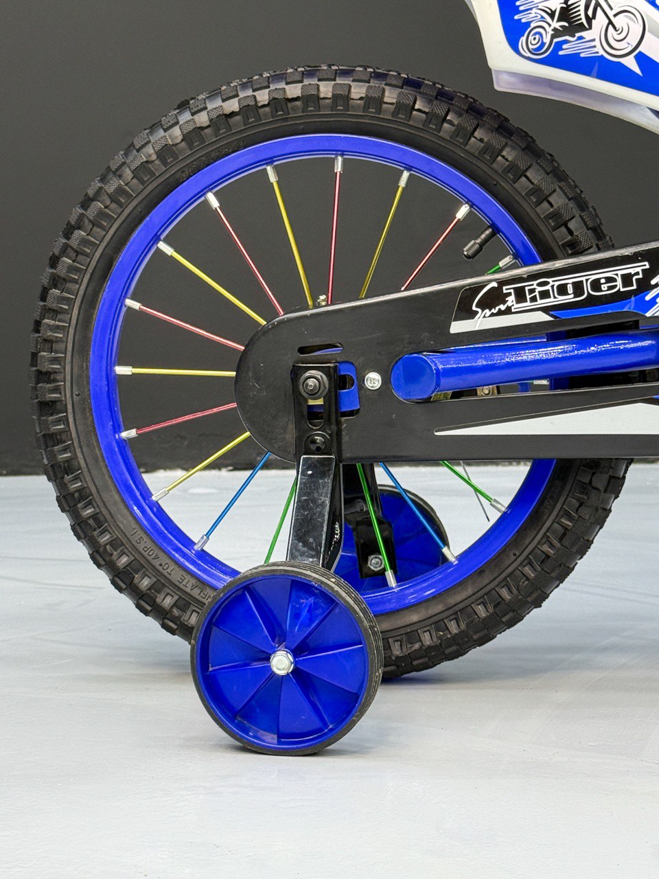 16-Inch Sporty Motorcycle-Style Bicycle for Ages 4-6 Years Blue