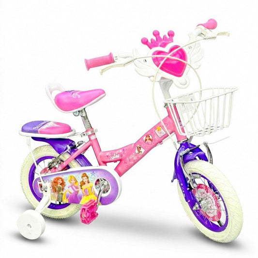 Princess Edition 12" Girls' Bike – With Front Basket & Training Wheels (Ages 2–5 Years)