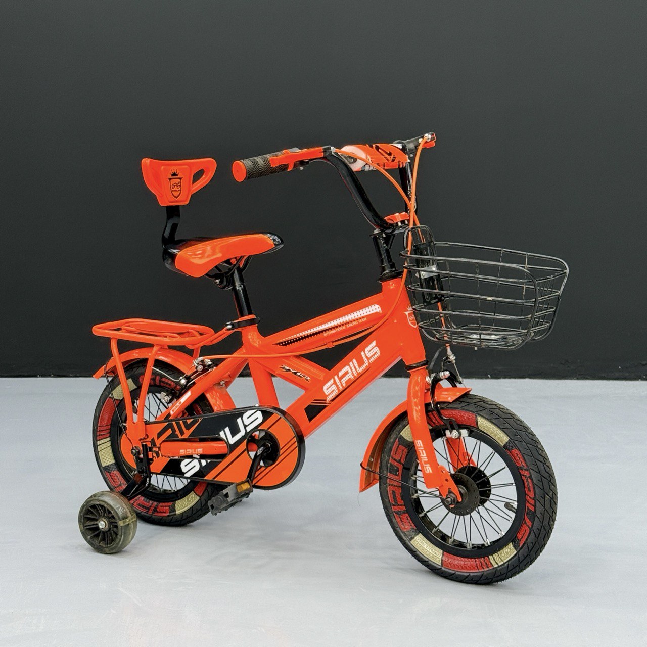 Series Kids Bicycle – Heavy-Duty Frame with Front Basket & Backrest Seat – Safe & Stable Ride Red