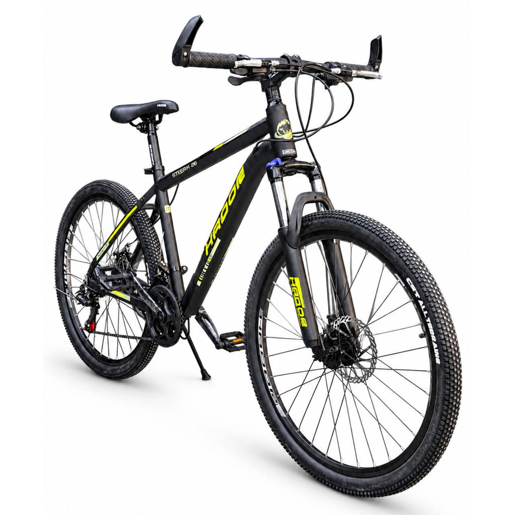 Hador Steer 26 Inch Mountain Bike – Aluminum Frame – 21 Speed – Lockout Front Suspension – Disc Brakes