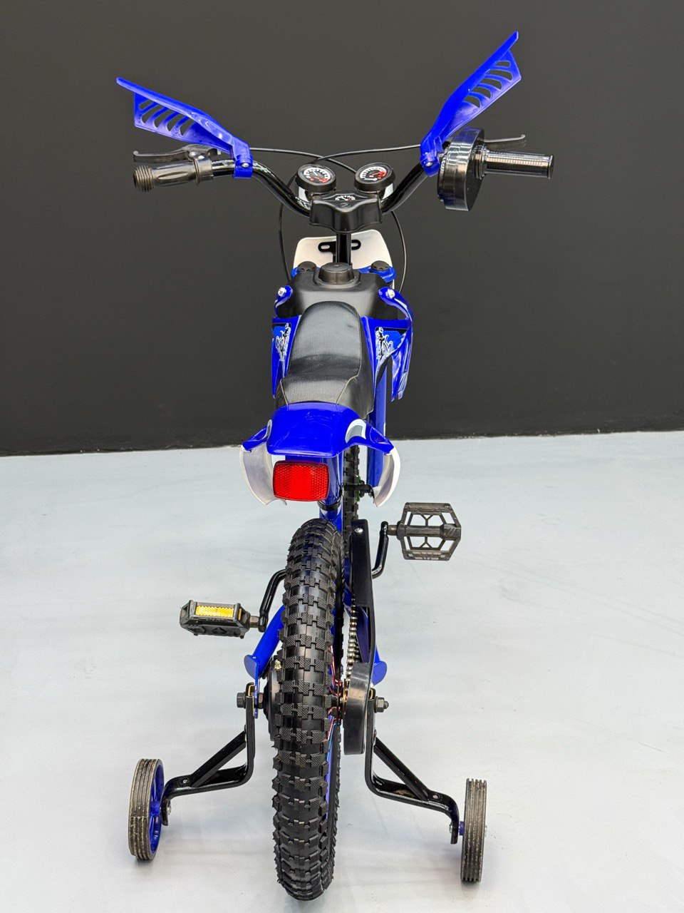 16-Inch Sporty Motorcycle-Style Bicycle for Ages 4-6 Years Blue