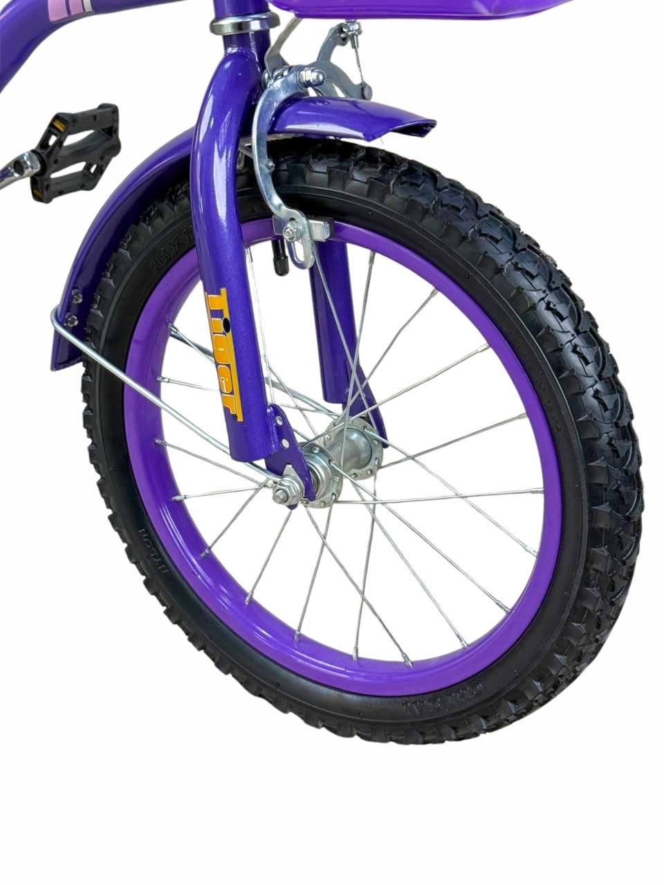 TIGER Kids Bike 16 Inch with Front Basket & Back Seat – For Children 4 to 7 Years