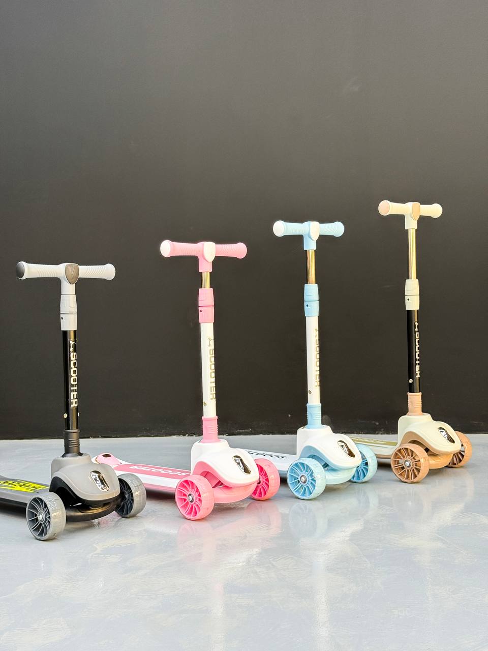 3-Wheel Light-Up Kids Scooter with Music - Foldable & Height Adjustable (Ages 2-10)