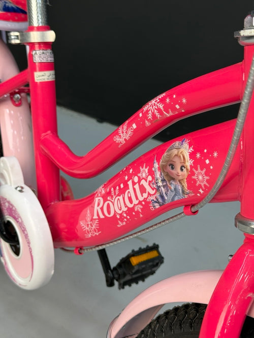 16-Inch Girls’ Bicycle for Ages 4–7, High-Quality Kids Bike with Front Basket, Rear Seat, Light-Up Training Wheels, Comfortable Quick-Release Seat & Durable Tires