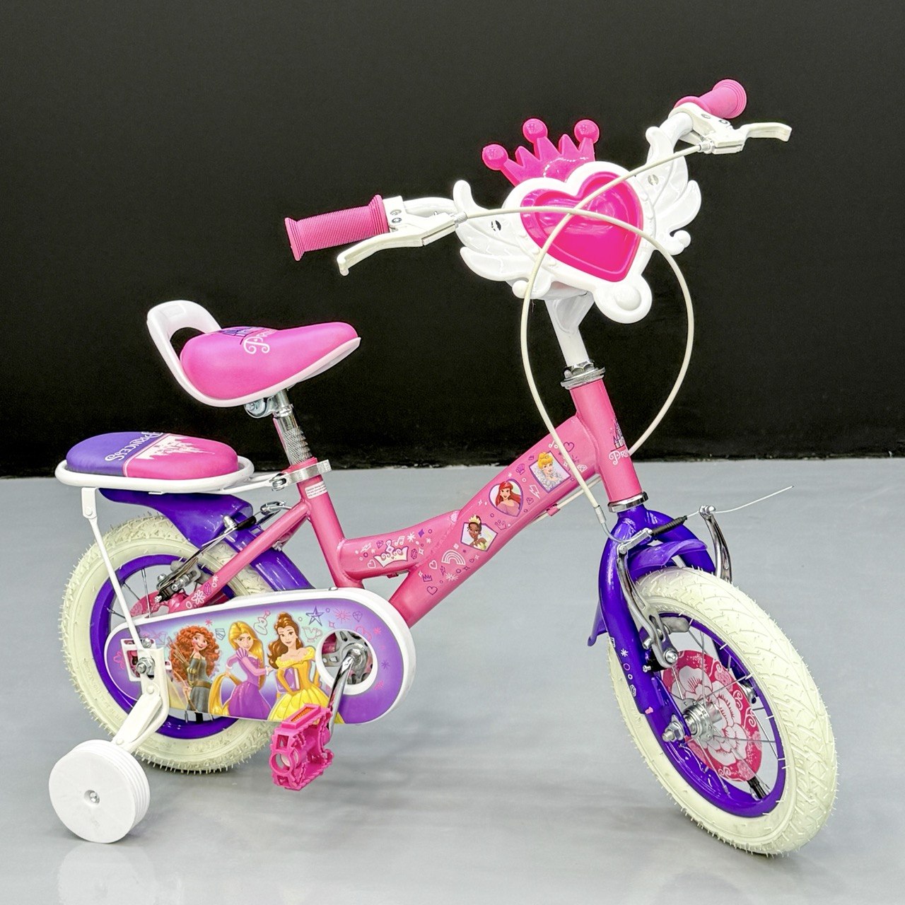 Princess Edition 12" Girls' Bike – With Front Basket & Training Wheels (Ages 2–5 Years)