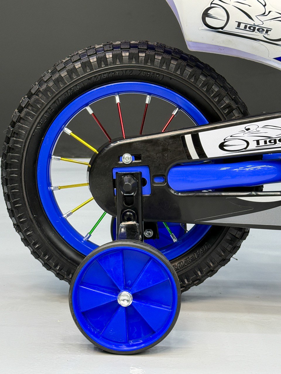 12-Inch Sporty Motorcycle-Style Bicycle for Ages 2-4 Years Blue