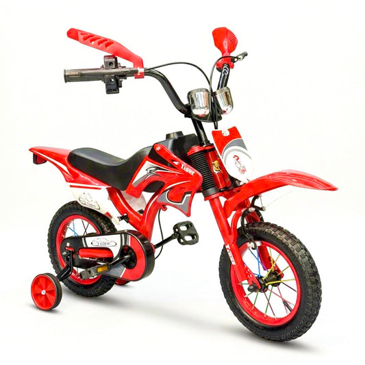 12-Inch Sporty Motorcycle-Style Bicycle for Ages 2-4 Years Red
