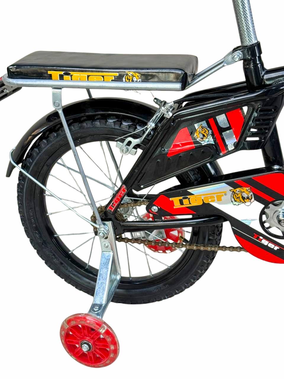 TIGER Kids Bike 16 Inch with Front Basket & Back Seat – For Children 4 to 7 Years