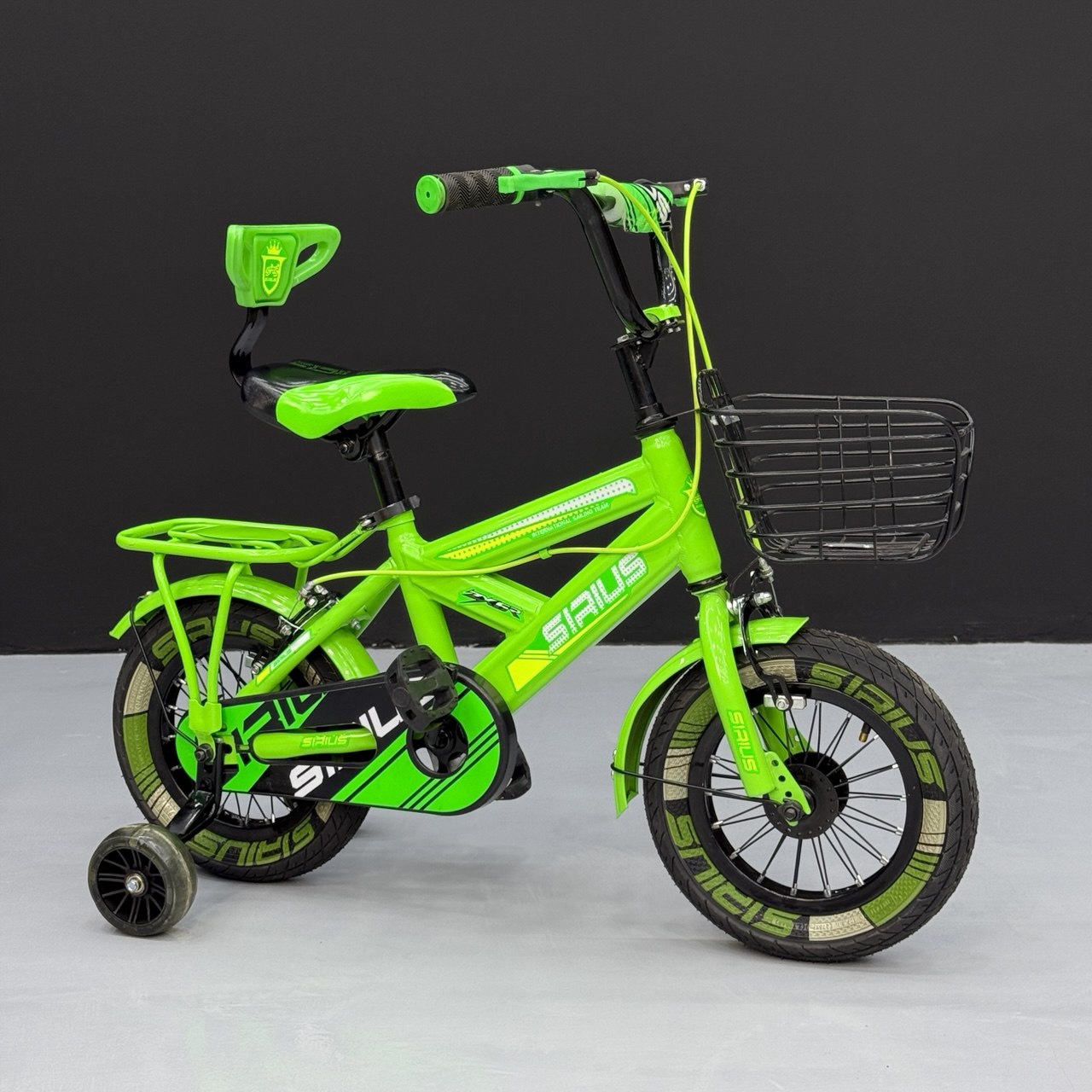 Series Kids Bicycle – Heavy-Duty Frame with Front Basket & Backrest Seat – Safe & Stable Ride Red