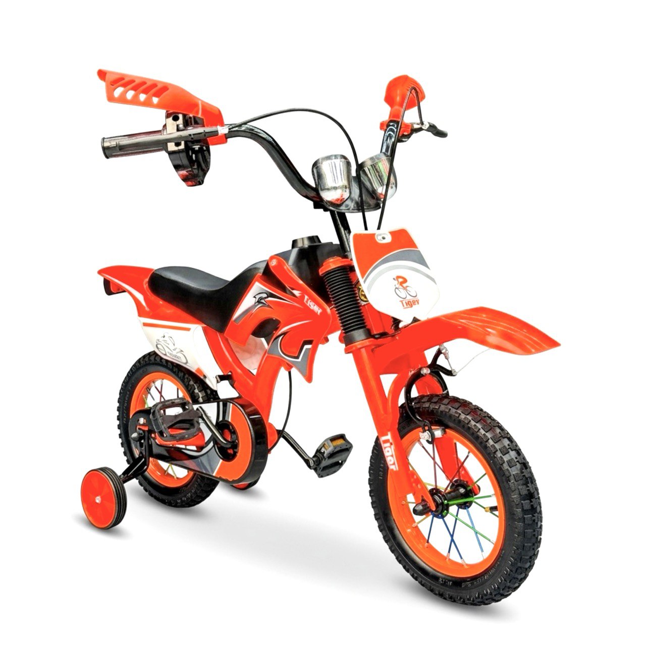 12-Inch Sporty Motorcycle-Style Bicycle for Ages 2-4 Years Orange