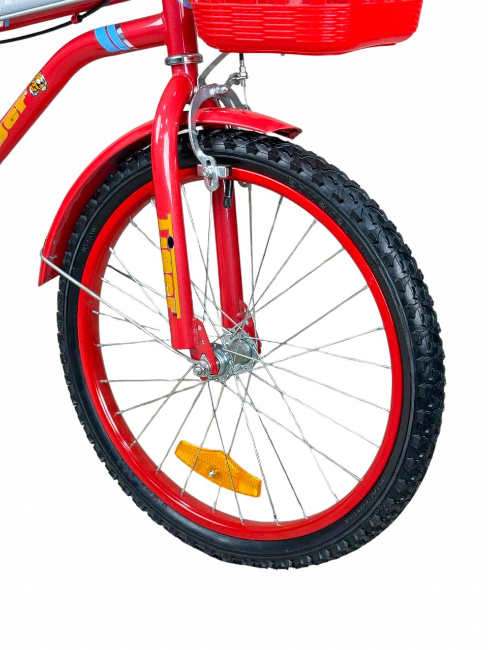 TIGER Kids Bike 20 Inch with Front Basket & Back Seat – For Children 6 to 10 Years