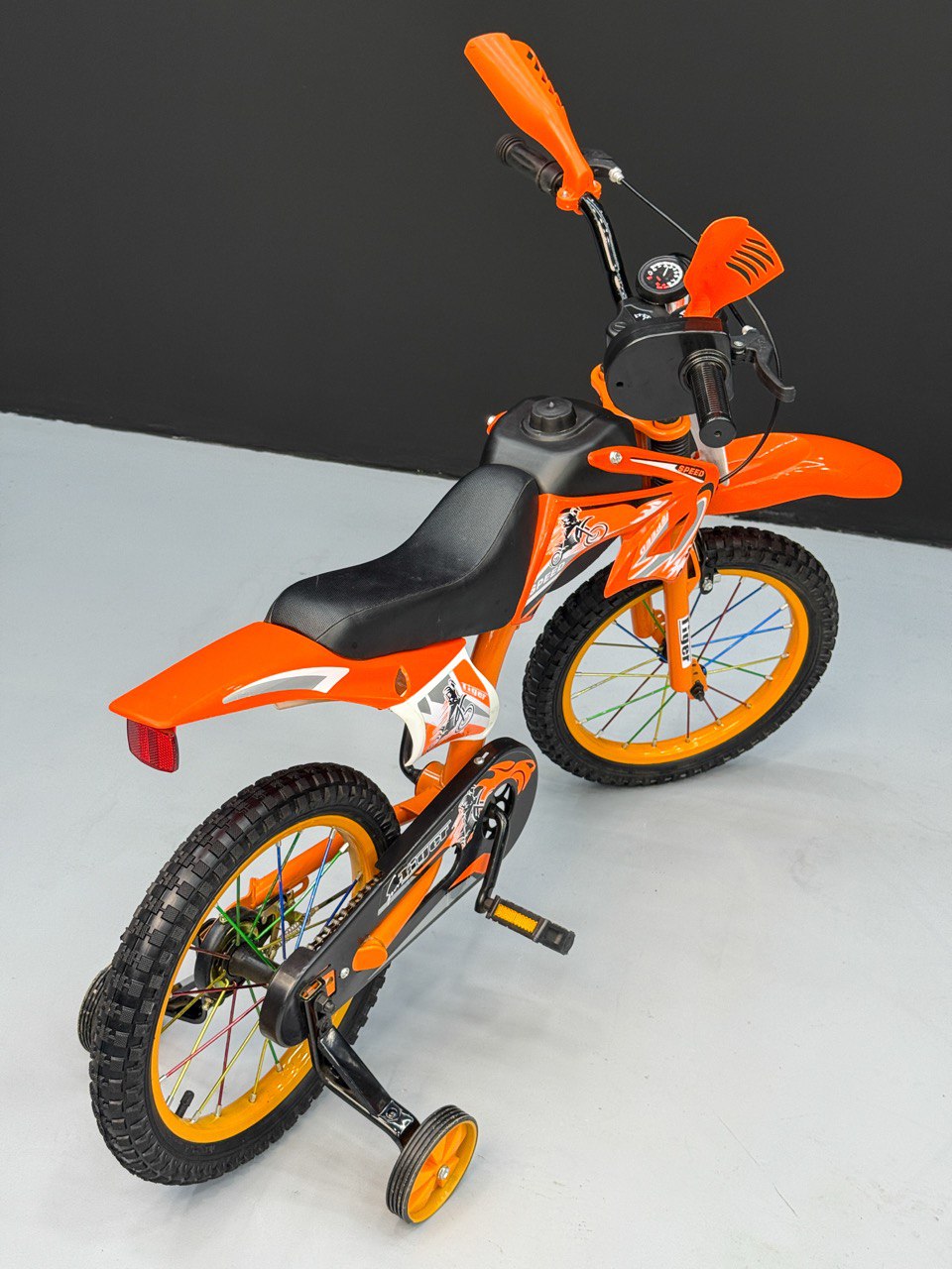 16-Inch Sporty Motorcycle-Style Bicycle for Ages 4-6 Years Orange