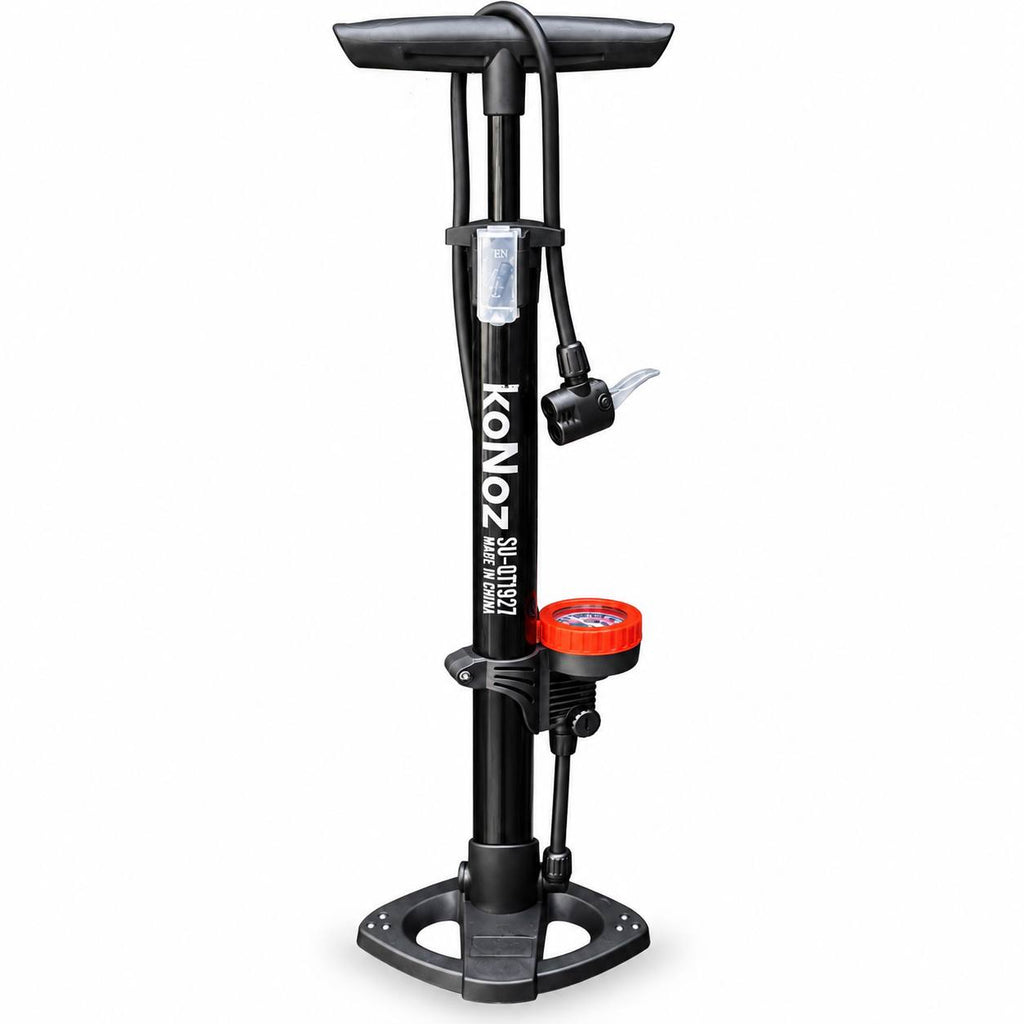 Large bicycle pump with a gauge