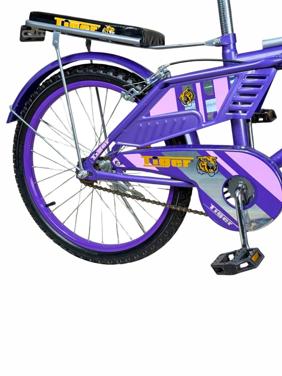 TIGER Kids Bike 20 Inch with Front Basket & Back Seat – For Children 6 to 10 Years