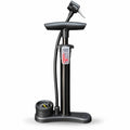 Medium-sized floor bicycle pump with a gauge.