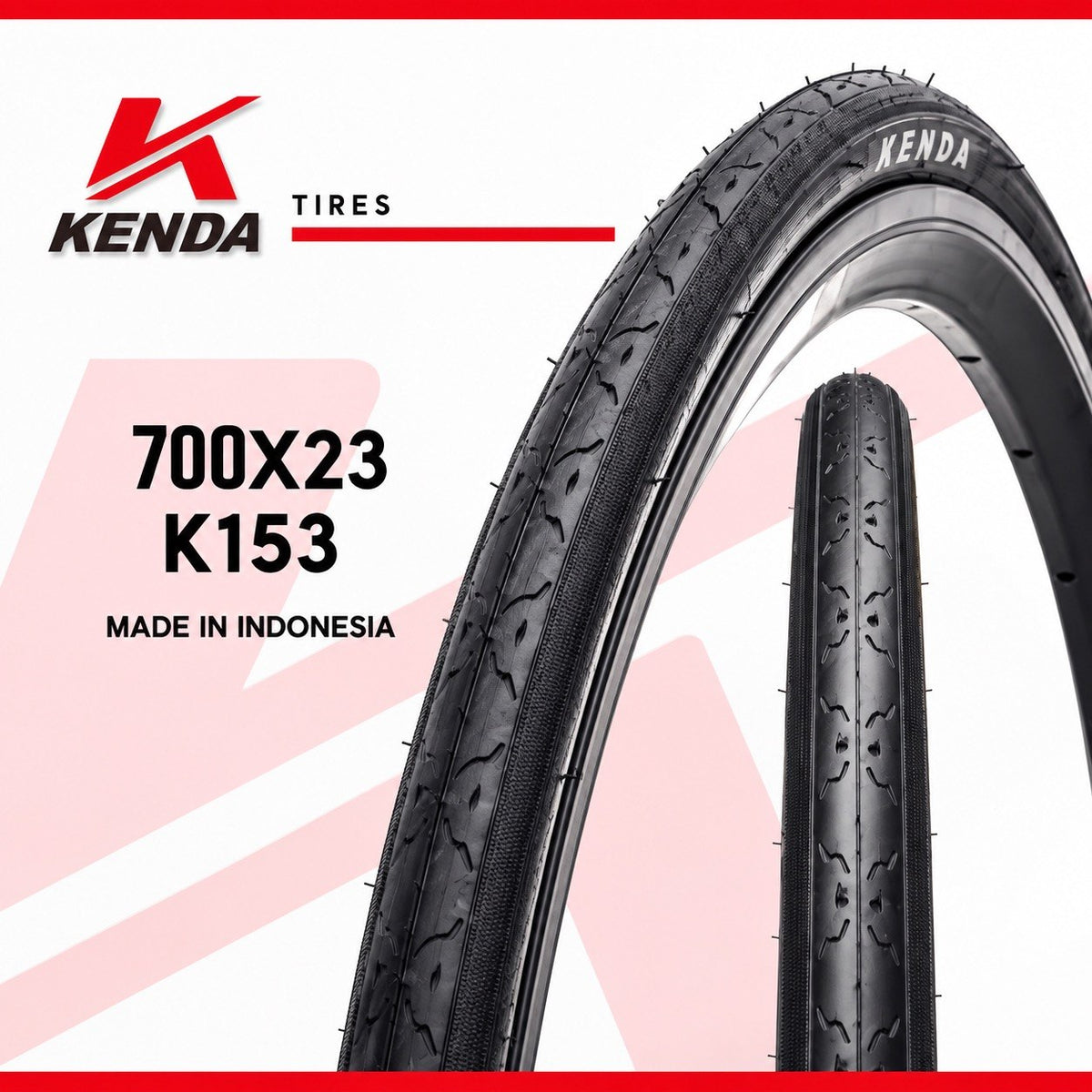 إطار دراجة KENDA K153 مقاس 700×23C – صُنع في إندونيسيا