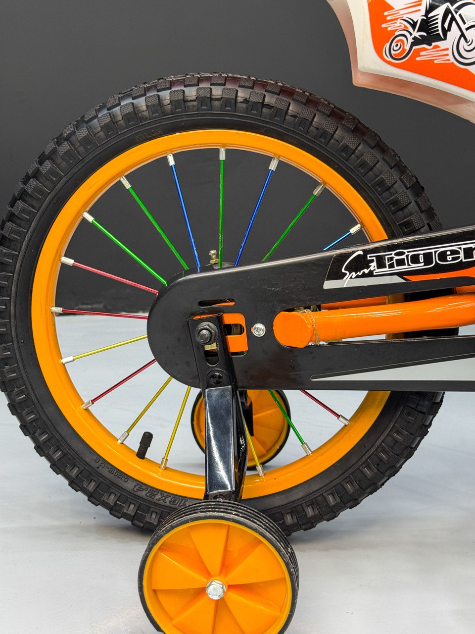 16-Inch Sporty Motorcycle-Style Bicycle for Ages 4-6 Years Orange