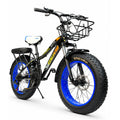Italiano 20-Inch Kids Fat Bike – 21-Speed Shimano – Disc Brakes – Front Suspension – Front Basket & Rear Padded Seat